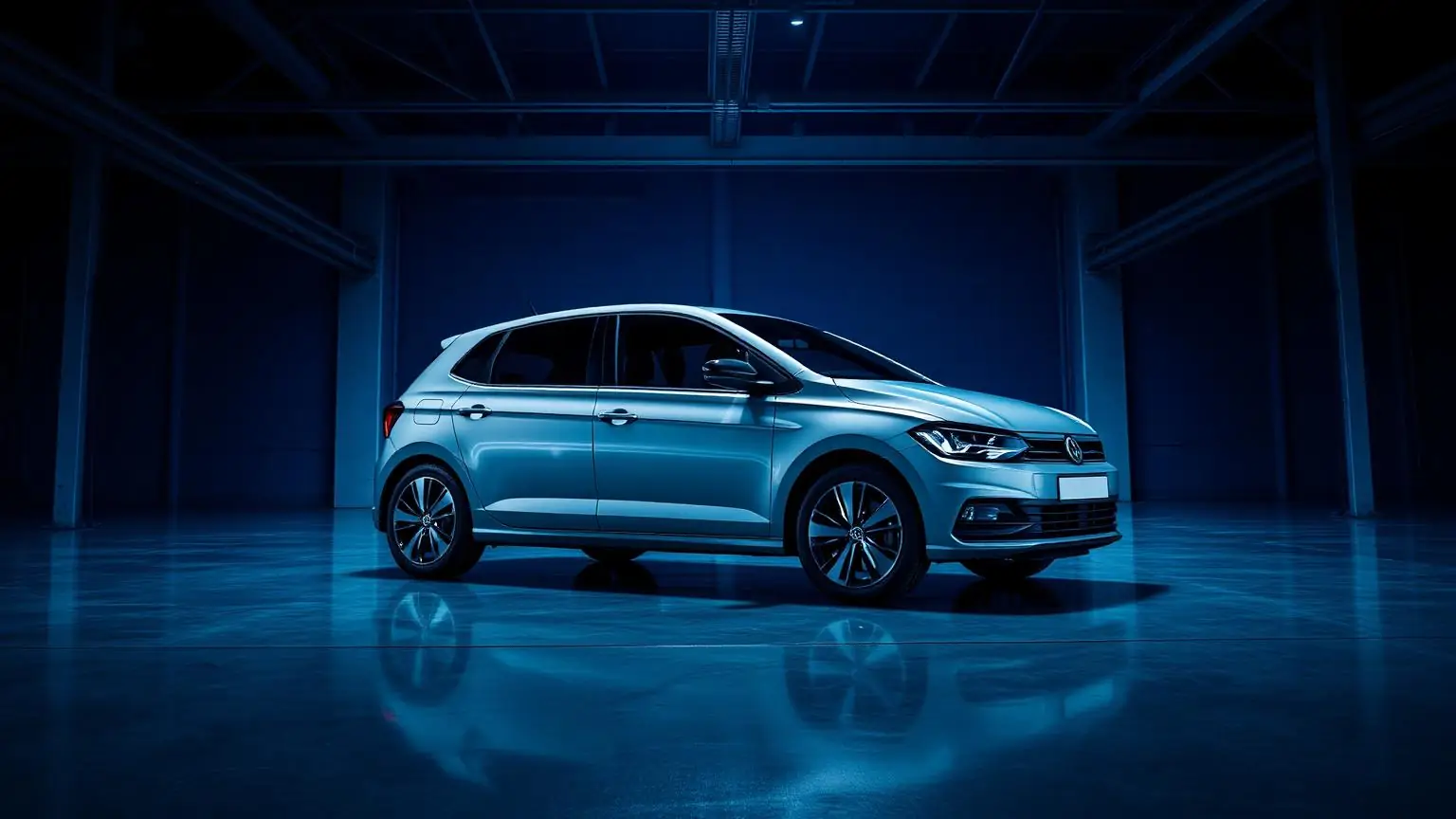 Volkswagen Polo Track 2026 prata em garagem iluminada